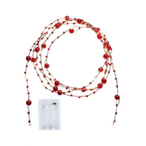 Nnndbs 9.84ft Red Berry Flashing String Lights 20 LED Battery Operated Fairy Garland with Timer for Christmas Indoor Decor`