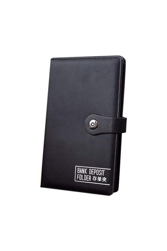 A5 PU Leather Money Organizer Checkbook Holder Bill Tracker Coupon Wallet with 40 Sheets Deposit Holder and 24 Card Slots, Buckle Bill Book