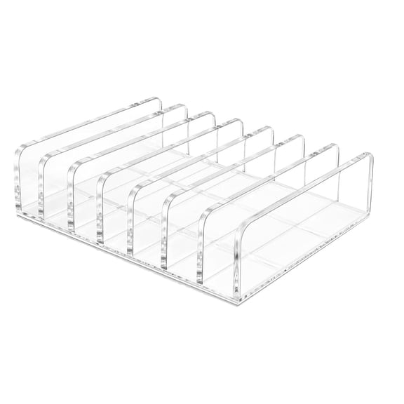 Nnndbs Acrylic Mail Organizer Letter Holder, 7 Slot Transparent Envelope Sorter, Clear Desk File Organizer for Office Home, Bill Document Notebook Storage`