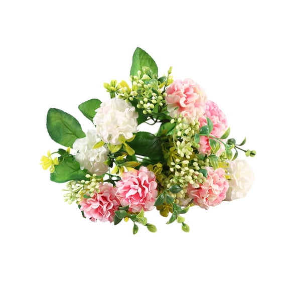 Nnndbs Artificial Ping Pong Chrysanthemum Hydrangea Bouquet, Realistic Silk Mum Flower Arrangement for Home Table Centerpiece, Table Tennis Chrysanthemum for Wedding Vase Photography Decor
