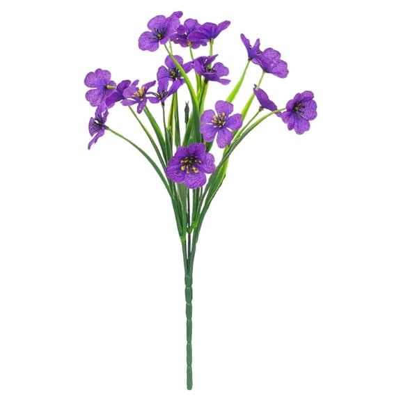 Nnndbs Artificial Violet Flower Bouquet, Realistic Spring Grass Violets for Home Table Wedding Centerpiece, Lifelong No Fade Silk Violet Arrangement for Vase Decor