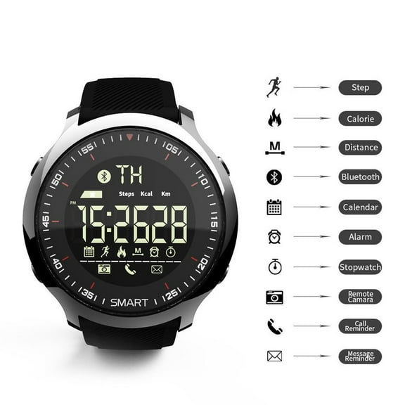 Nnndbs Bluetooth Smart Watch for Men, Waterproof Fitness Tracker with Step Counter Heart Rate Monitor, Silicone Strap Sports Watch with Luminous Display, Compatible with Android iOS Phones