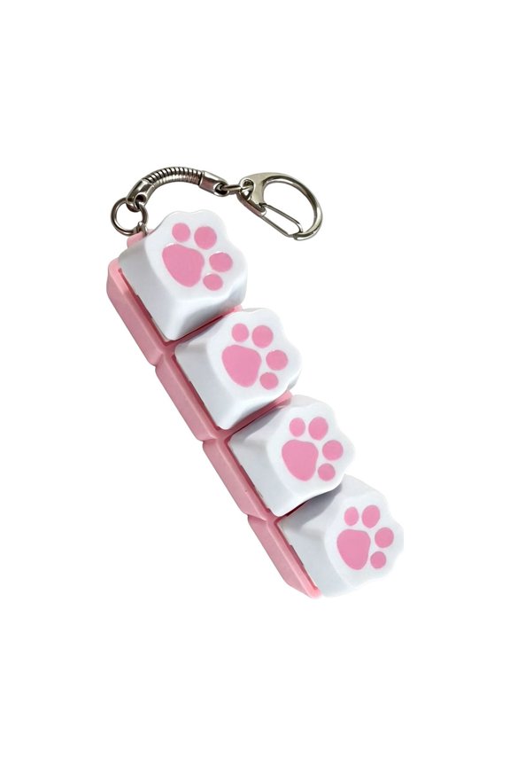 Cat Paw Clicker Keychain Fidget Toy, Cute Keyboard Keycap Stress Relief Keyring for Adults Office Desk, Anxiety Relief Sensory ASMR Gift`