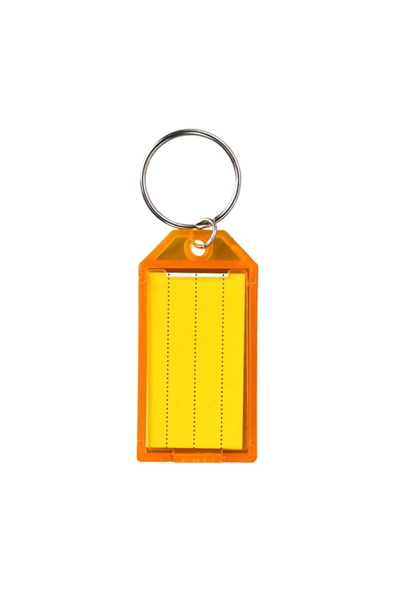 Colored Plastic Key Tags with Flip Label Window, Double Loop ID Keychain Labels for Hotel Room Keys Classification`