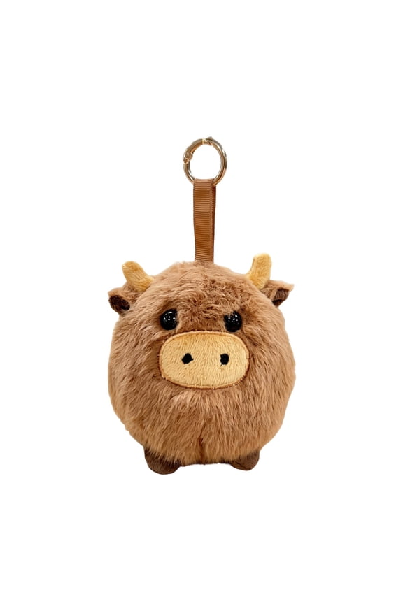 Cute Cow Plush Keychain, Stuffed Farm Animal Hanging Ornament for Backpack Purse Key Ring, Soft Mini Cow Bag Charm Gift for Kids`