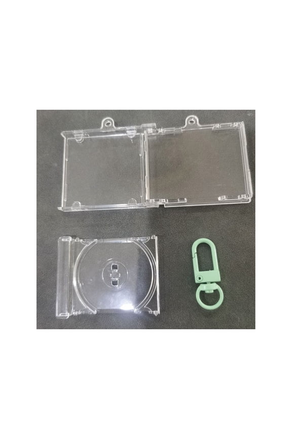 DIY CD Record Keychain Holder with Blank Music CD, Transparent Mini Album Pendant for Kpop Fan Gift, Star Support Souvenir`