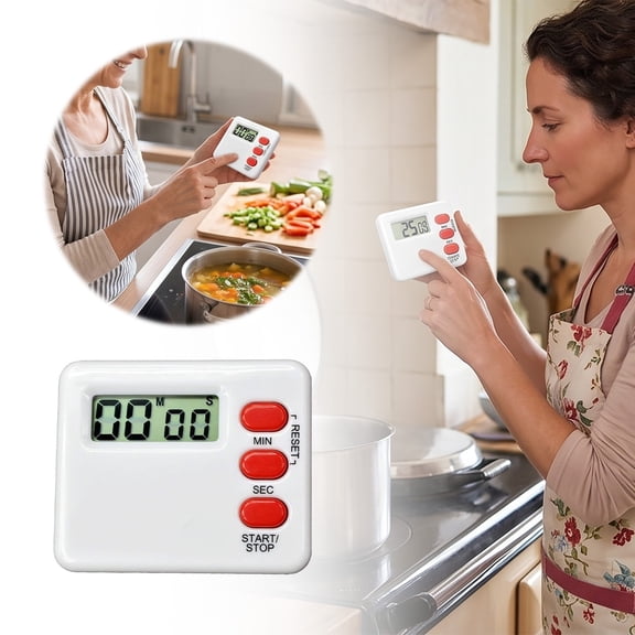 Nnndbs Digital Kitchen Timer, Large LCD Display Countdown Timer with Alarm, Cooking Timer for Home, Lab, Exercise, Classroom â 99 Minute
