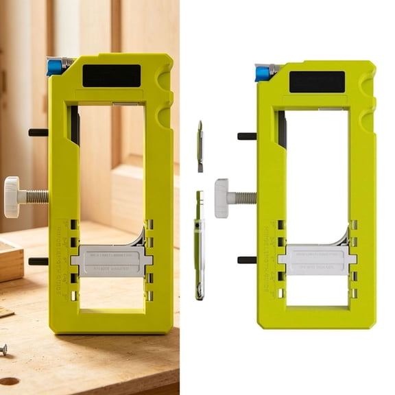 Nnndbs Door Hinge Installation Jig Kit, Cabinet Hinge Drilling Template with Quick Clamp, Woodworking Concealed Hinge Guide for Cabinet Door Mounting