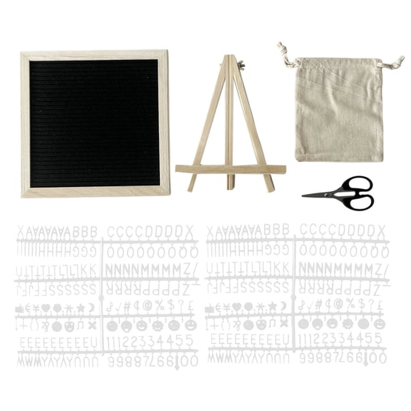 Nnndbs Felt Letter Board with Letters, 10x10 Inch Changeable Message Board with Stand, Black Letter Board for Wall Decor Home Office Menu Signs