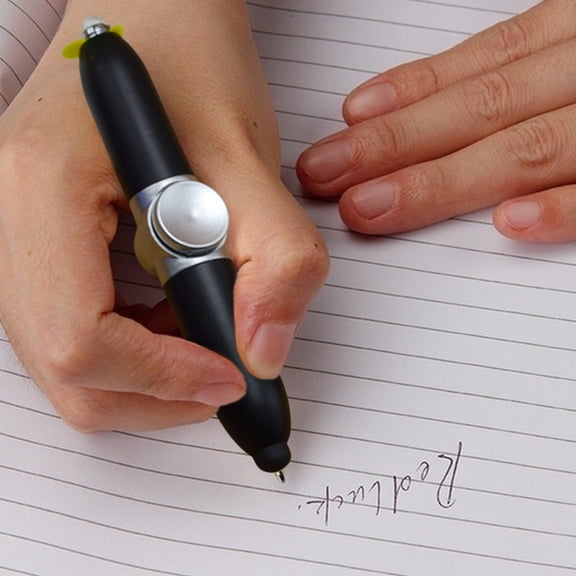 Nnndbs Fidget Spinner Pen with Light, Gyroscope Rotating Ballpoint Pen for Stress Relief, ADHD Focus & Office