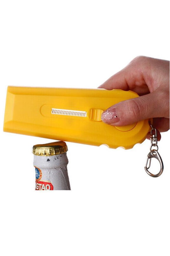 Flying Zappa Bottle Cap Launcher Opener, Beer Bottle Opener with Key Ring that Shoots Caps Over 5 Meters, Party Game Gadget for Home Bar Gift