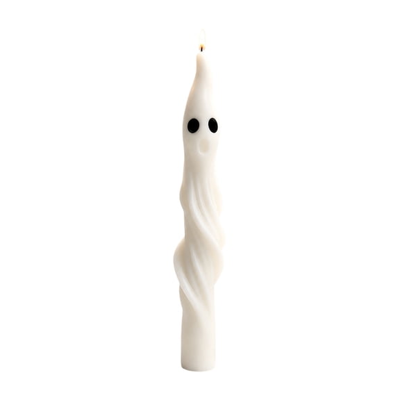 Nnndbs Halloween Ghost Taper Candles Set, Spiral Shaped Unscented Candlesticks for Spooky Table Centerpiece, Decorative Wax Candles for Home Party Mantel Decor