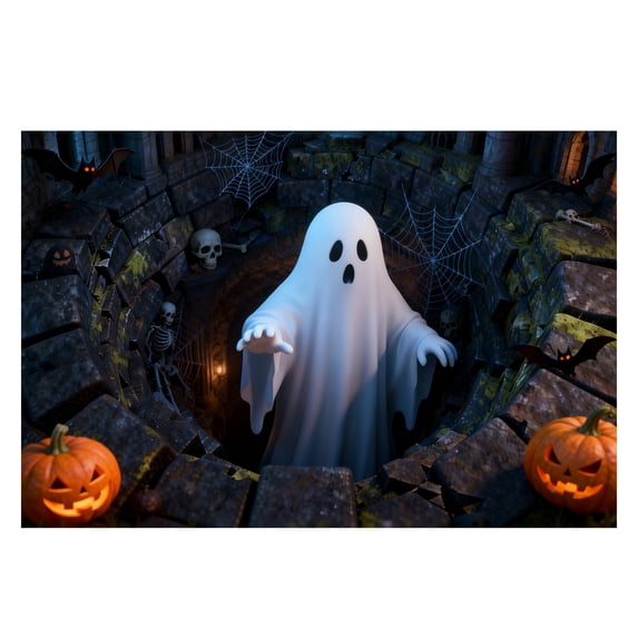 Nnndbs Halloween Optical Illusion Rug, 3D Visual Trap Floor Mat, Non Scary Carpet for Entryway Living Room Home Halloween Decor