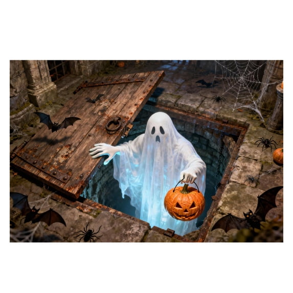 Nnndbs Halloween Optical Illusion Rug, 3D Visual Trap Floor Mat, Non Scary Carpet for Entryway Living Room Home Halloween Decor