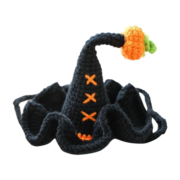 Nnndbs Halloween Pet Costume Hat Knit Witch Wizard Cap for Cats Small Dogs Puppy Kittens Party Cosplay Dress Up Accessory