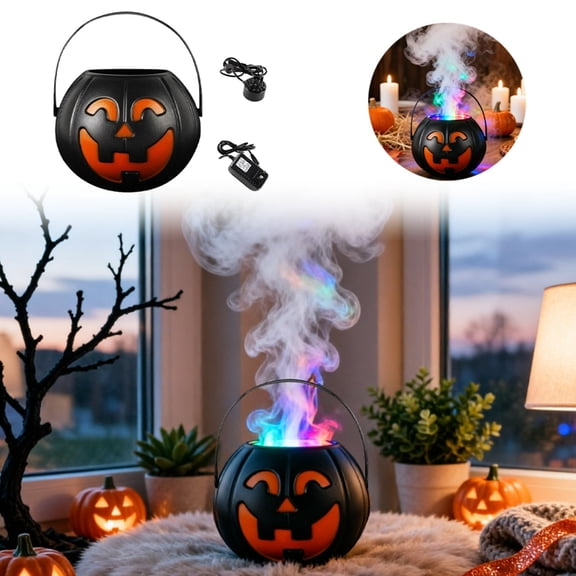 Nnndbs Halloween Pumpkin Humidifier Night Light, 7 Color LED Aroma Diffuser with Multiple Lighting Modes, Ultrasonic Cool Mist for Bedroom