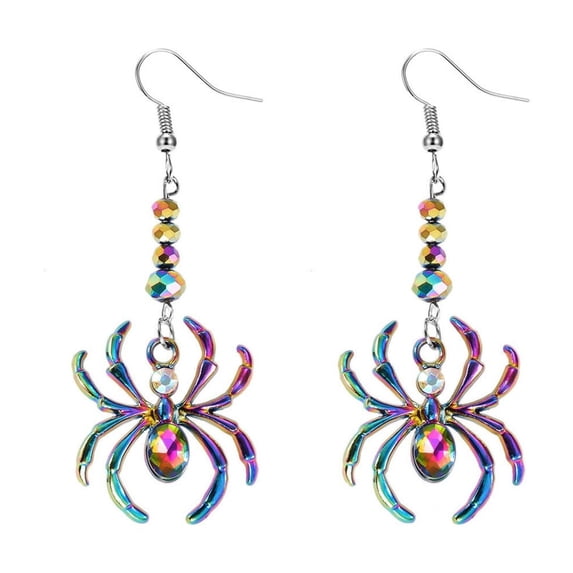 Nnndbs Halloween Spider Earrings Dangle Spooky Spider Drop Earrings for Women Jewelry Gothic Party Accessory Gift