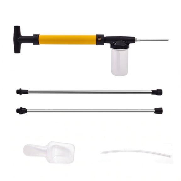 Nnndbs Handheld Powder Duster Sprayer with Stainless Steel Extension Rod, Manual Garden Spray Tool for Pesticide Fertilizer Application, Portable Refillable