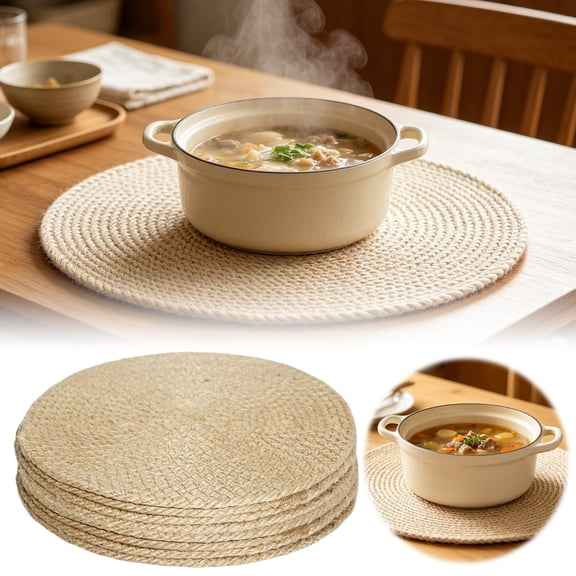 Nnndbs Heat Resistant Placemats for Dining Table, 4 Pack Cork Trivets for Hot Dishes, Non- Counter Protector for Kitchen, Reusable Mat for Pans, Pots, Coffee Mugs