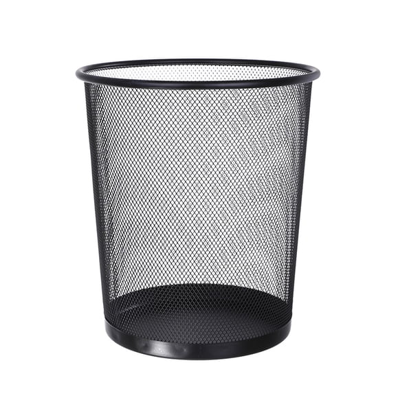 Nnndbs Heavy Duty Wire Mesh Wastebasket, Black Metal Open Top Can for Office Home Kitchen 4 Gallon