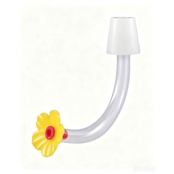 Nnndbs Hummingbird Feeder Replacement Ports, 1 Pack Bird Feeding Spout Nozzle for DIY Bottle, Flexible Flower Shaped Feeder Accessory for Outdoor Garden
