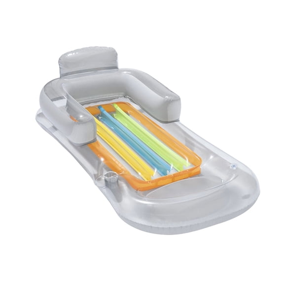 Nnndbs Inflatable Water Lounger Floating Pool Bed for Adults, Blow Up Pool Float with Pillow & Cup Holder, Portable Tanning Raft for Pool Lake Beach Summer