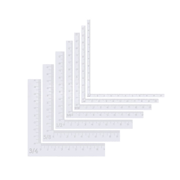 Nnndbs L Shaped Ruler Set for Paper Crafting, 5 Pack Color Coded Card Making Scrapbooking Alignment Tool with Size Tabs, Precision Layering and Matting Ruler