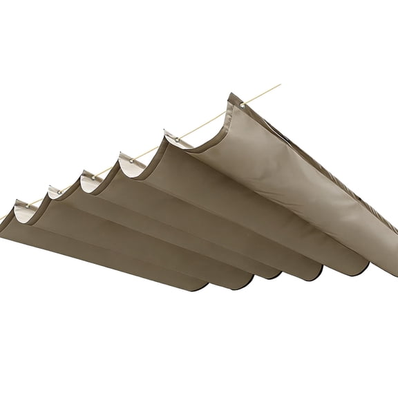Nnndbs Large Retractable Sun Shade Sail, Waterproof UV Protection Outdoor Awning with Eyelets and Ropes, Wave Patio Garden Canopy Cover for Yard Deck Pergola