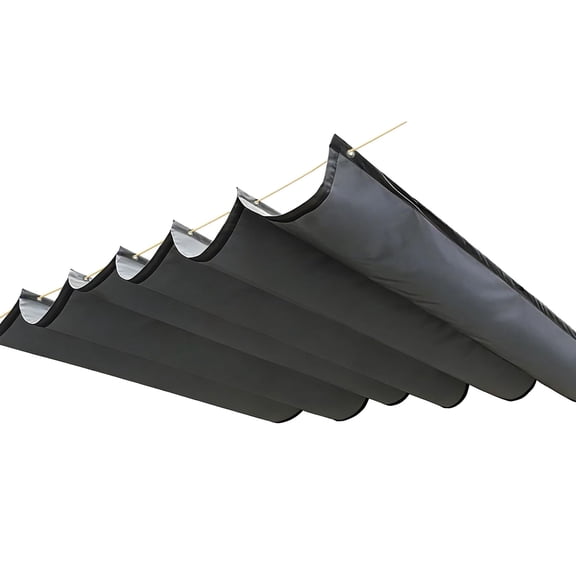 Nnndbs Large Retractable Sun Shade Sail, Waterproof UV Protection Outdoor Awning with Eyelets and Ropes, Wave Patio Garden Canopy Cover for Yard Deck Pergola