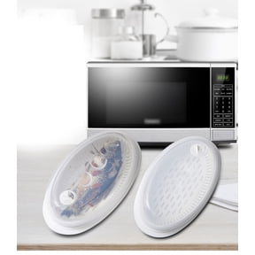 Nnndbs Large Steamed Fish Plate Microwave Steamer, Ventilated Lid Steaming Tray for Whole Fish Vegetables Rice, BPA Free Microwave Cookware for Family`