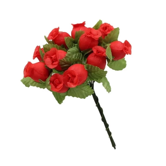 Nnndbs Mini Artificial Roses, 2cm Small Fake Rose Flower Heads Bulk for DIY Wedding Bouquet Crafts Home Table Party Decor`