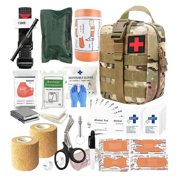 Nnndbs Outdoor Survival Tool Kit Emergency Gear, 250-Piece Camping Hiking Preparedness Set with Multi-Tool First Aid for Adventure`