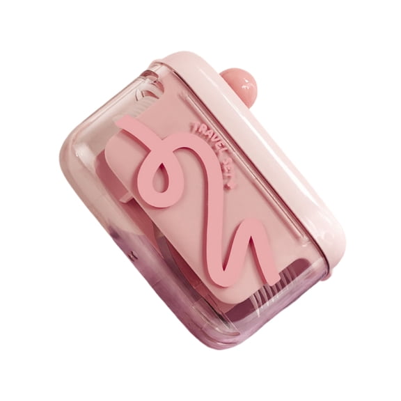 Nnndbs Portable Dental Floss Holder Dispenser - Clear Cover Compact Floss Pick Container with One-Push Eject, Holds 15-16 Refillable Flossers for Travel & Home