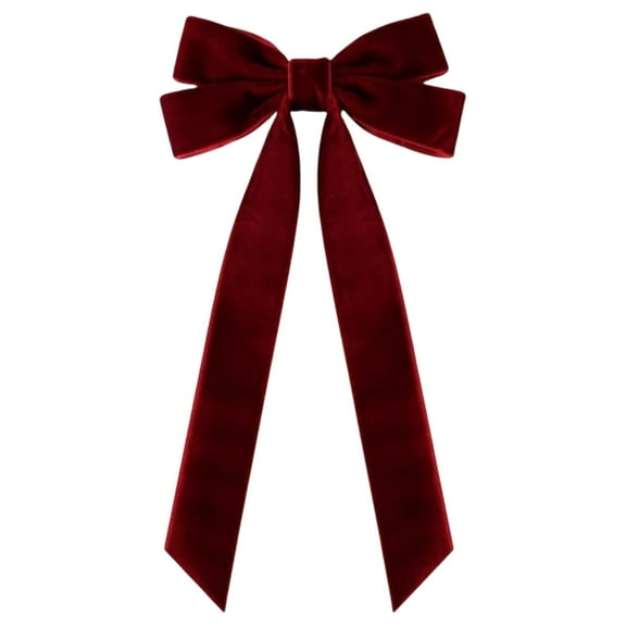 Nnndbs Red Velvet Christmas Bow Ornament 10 Inch Large Velvet Bow with Hanger for Tree Wreath Mantle Gift Wrapping Holiday Decor`