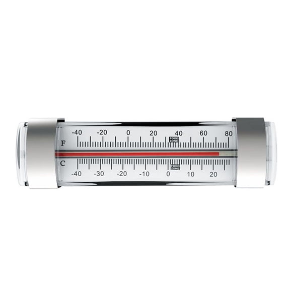 Nnndbs Refrigerator Thermometer with Dial, Analog Fridge Freezer Temperature Gauge -30 to 30°C, Stainless Steel Clip Thermometer for Kitchen Cold Storage