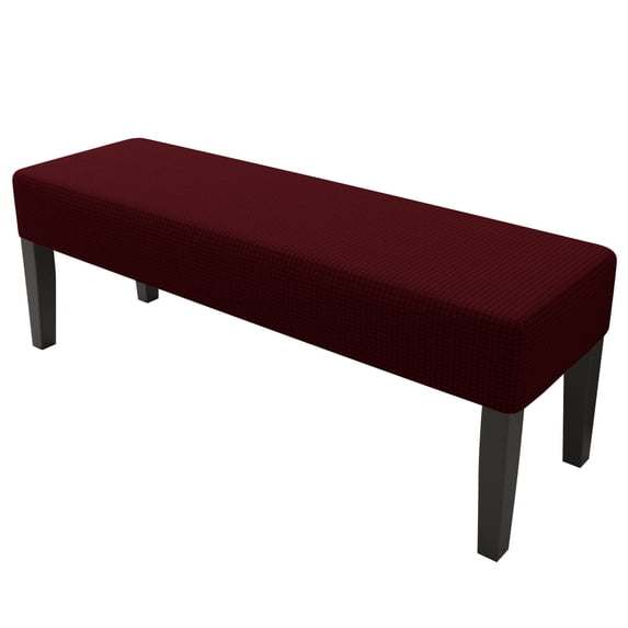Nnndbs S Stretch Bench Cover Red, Elastic Spandex Slipcover for Bench Seat, Removable Washable Furniture Protector for Dining Kitchen Patio Bench
