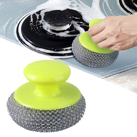 Nnndbs Scouring Pad Holder with Handle 1pc Detachable Dish Scrub Brush Heavy Duty Pot Cleaning Brush for Cookware Non Scratch