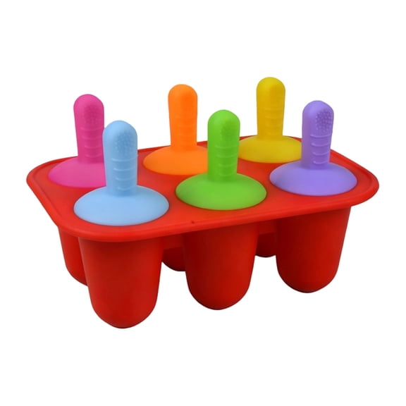 Nnndbs Silicone Mold, BPA Free Reusable Ice Pop Maker with 6 Cavities, Homemade Ice Cream Bar Mold with Wooden Sticks for DIY Frozen Treats
