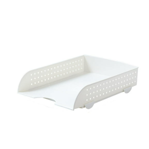 Nnndbs Single Layer Stackable File Tray, Desktop Paper Organizer Document Holder, A4 Letter Tray with Large Capacity, Office Desk File Rack Storage for Home School