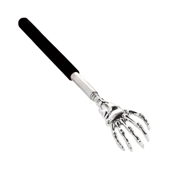 Nnndbs Skeleton Hand Back Scratcher, Retractable Stainless Steel Extendable Itch Scratcher Stick for Adults Funny Halloween Gag Gift