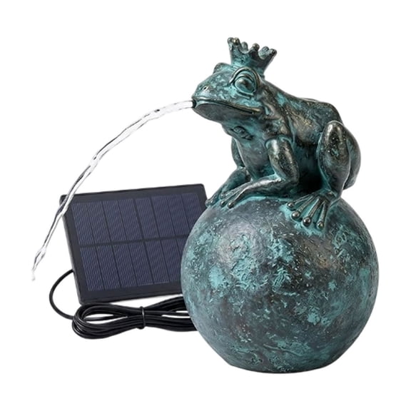 Nnndbs Solar Pond Fountain with Water Spitter, Outdoor Solar Powered Statue Fountain for Garden Pond, Resin Water Feature with Solar Panel for Yard Patio Decor
