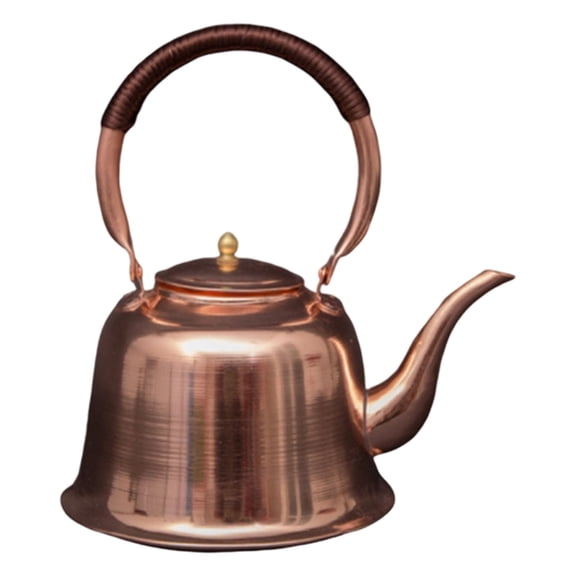 Nnndbs Solid Copper Tea Kettle for Stovetop, Handmade Pure Copper Teapot with Wooden Handle for Gas Electric Induction Stove, 2.6L Boiling Water Kettle