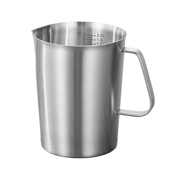 Nnndbs Stainless Steel Measuring Cup 2000ml (64oz/8 Cup) with Handle & Precision Spout, Heavy Duty Metal Liquid Measuring Pitcher with OZ ML Scale for Kitchen Baking