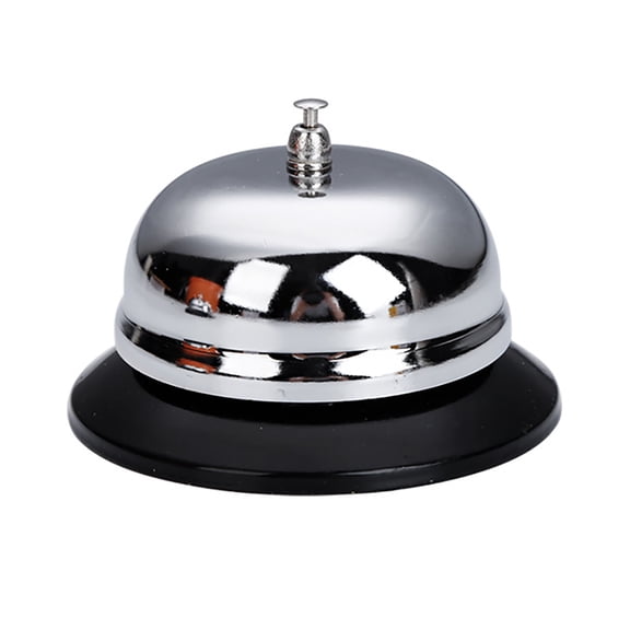 Nnndbs Stainless Steel Service Desk Bell with Clear Ring, Chrome Call Bell for Counter Reception, Metal Table Bell for Restaurant Hotel Office Home`