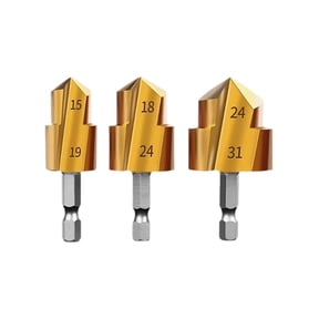 Nnndbs Step Reamer Drill Bit Set, High Speed Steel Hole Enlarging Deburring Tool for Metal Pipe Wood , Precision Hand Reamer Kit for DIY Projects