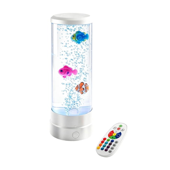Nnndbs Submersible LED Aquarium Light, 7 Color Changing Fish Tank Lamp with Bubble Effect, USB Powered Night Light for Desktop Fish Tank, 28.5x11x10.5cm