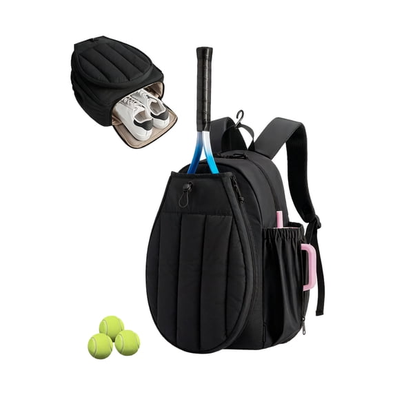 Nnndbs Tennis Backpack Bag for 2 Rackets, Sports Racket Backpack with Shoe Compartment for Tennis, Badminton & Pickleball