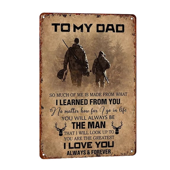 Nnndbs To My Dad Aluminum Metal Sign, Vintage Style Wall Plaque with Father Son Theme, Rustic Hanging Decor for Farmhouse Living Room