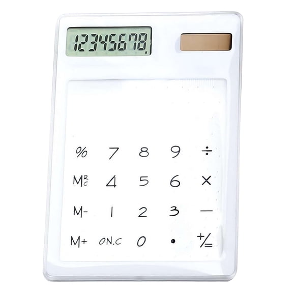 Nnndbs Transparent Solar Calculator 8 Digit, Mini Pocket Calculator with Large LCD Display, Solar Powered Basic Calculator for Students Kids School Office Home`
