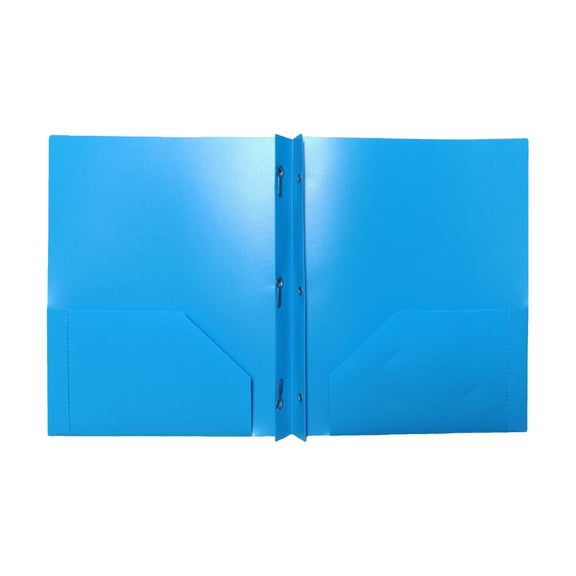Nnndbs Two Pocket File Folder with 3 Prong Fasteners, Heavy Duty Plastic Pocket Folders Letter Size with Business Card Slot for School Office Supplies